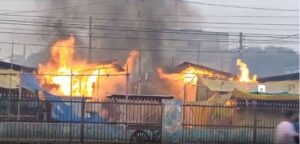 fire in vegetable market