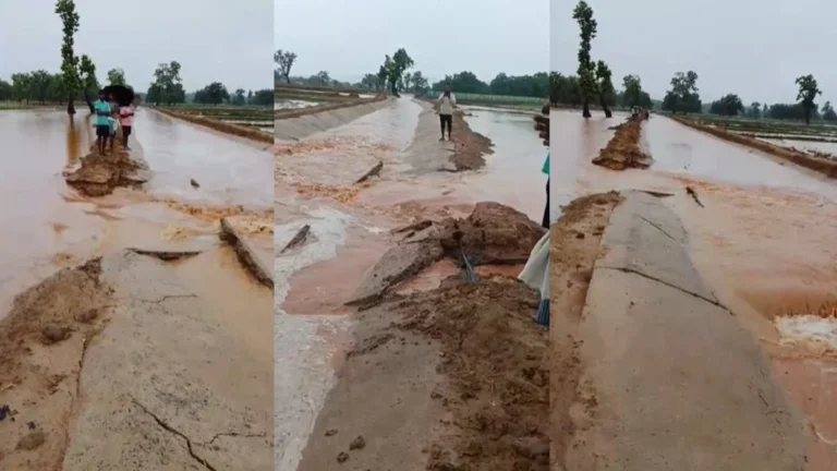 पहली बारिश में टूटी 5 करोड़ की नहर, निर्माण गुणवत्ता पर उठे सवाल